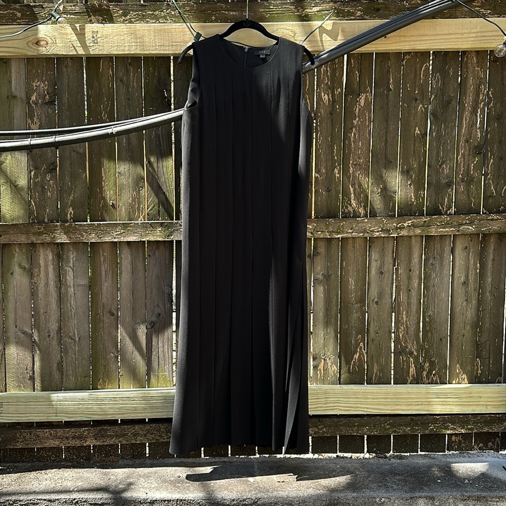 COS black dress with pleated skirt